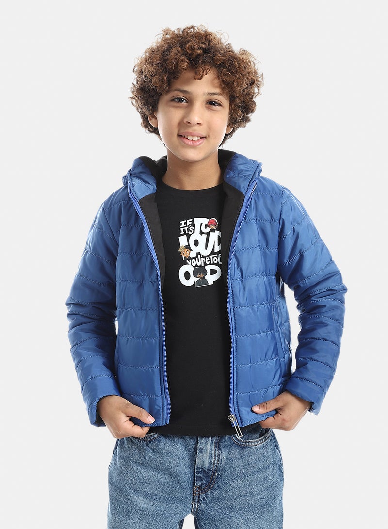 Andora Boy’s Casual Hooded Jacket_Royal Blue - Image 1